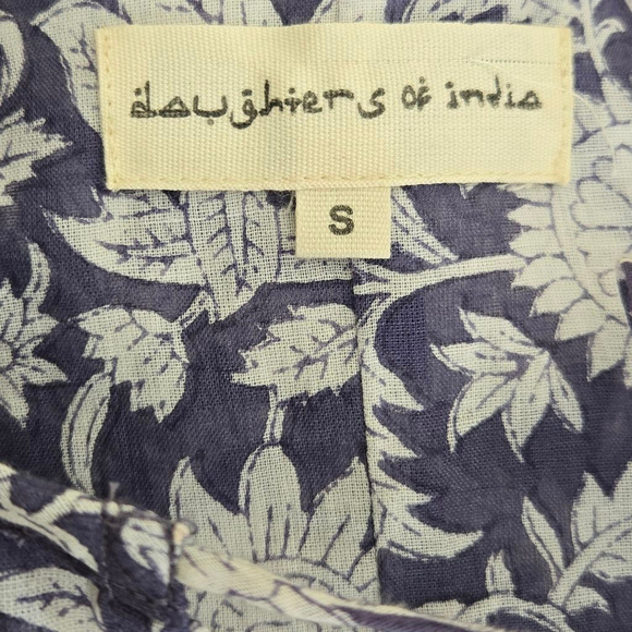 DAUGHTERS OF INDIA Kyra Cotton lightweight Mini Dress Blue Iris S - Picture 6 of 7